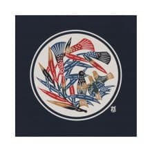 京都風呂敷包巾-芹澤圭介 中巾-伊索寓言(藍)