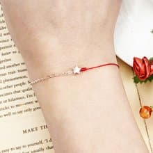 925純銀 星星 半線半鍊 銀鍊 設計款 線與鍊的結合 紅線手鍊 紅繩