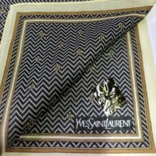 Yves Saint Laurent Vintage Handkerchief Herringbone Gray 19 x 18.5 inches