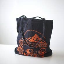 貓西CATWEST原創咖啡貓刺繡牛仔單肩包女復古布包四季休閒托特包