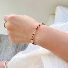 【女性首選】水晶手鍊/黃水晶x石榴石x14KGF注金|流金