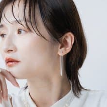 銀鍊單耳耳環