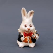 Porcelain rabbit figurine Alice in Wonderland White fairy hare Ceramic figurine