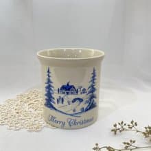 【好日戀物】美國creativeco-op 陶瓷聖誕節圓形花器餐具收納罐