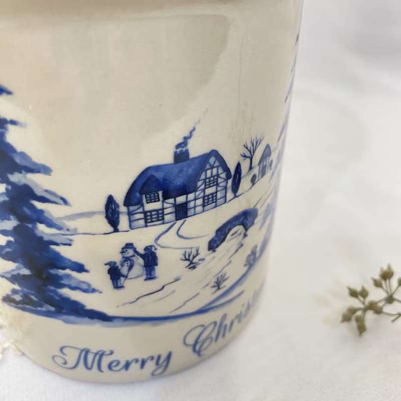 【好日戀物】美國creativeco-op 陶瓷聖誕節圓形花器餐具收納罐