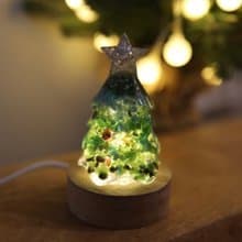【聖誕節禮物】星願綠色水晶聖誕樹小夜燈奧剛能量樹寶石樹