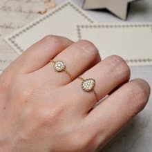 18K 復古鑽石鏈戒 -經典圓形