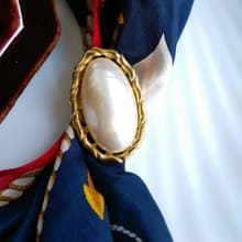 【西洋古董飾品】優雅 仿珠簡約  圍巾夾 絲巾扣 絲巾夾