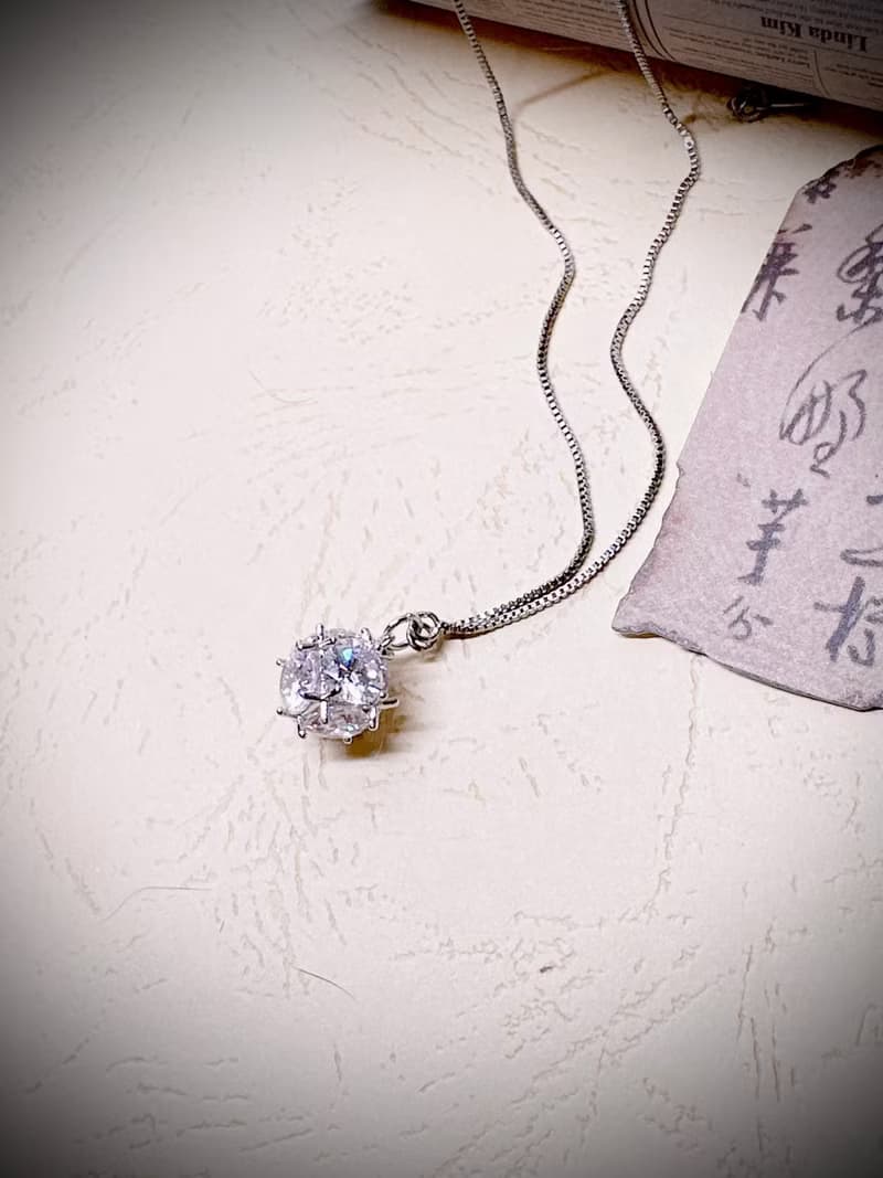 C&W 超閃圓球鋯石吊墜s925純銀氣質項鏈