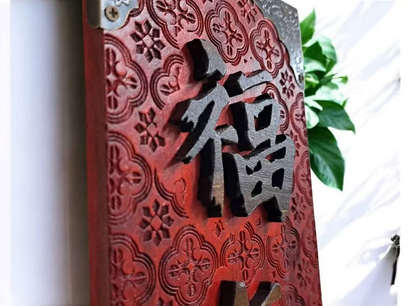 福氣 // 海棠雕花長方掛飾 // 安心出貨