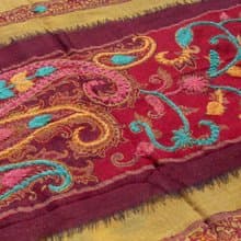 喀什米爾Cashmere/水煮羊毛披肩/針織圍巾/刺繡圍巾/羊絨披巾-花