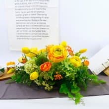 黃陸蓮綠繡球繽紛長桌花/擬真花/禮物/永不凋零/佈置/會議桌花