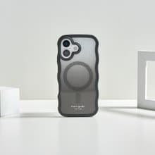 【kate spade】iPhone 17 系列 精品磁吸防摔波浪手機殼 幻影黑