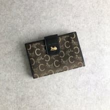 【 日本直送　名牌中古包 】CELINE セリーヌ サルキー 財布 ブラウン 馬車 ボースキャリッジ ジャガード vintage ヴィンテージ i2z34z