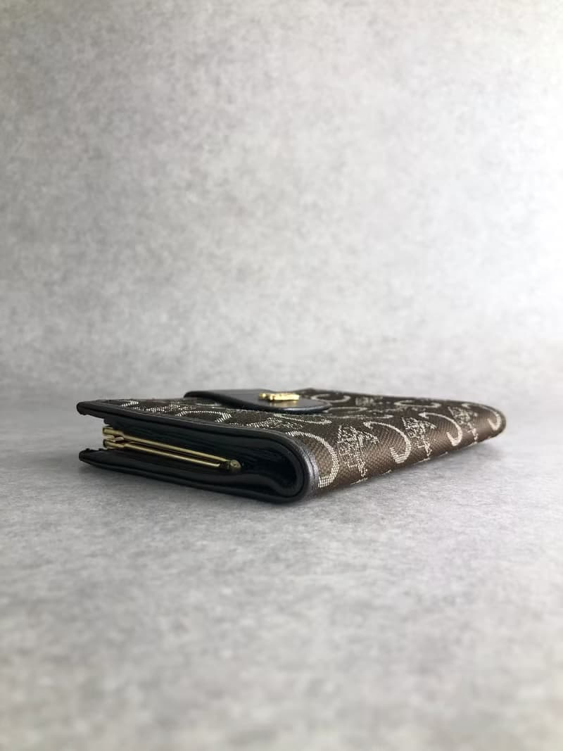 【 日本直送　名牌中古包 】CELINE セリーヌ サルキー 財布 ブラウン 馬車 ボースキャリッジ ジャガード vintage ヴィンテージ i2z34z