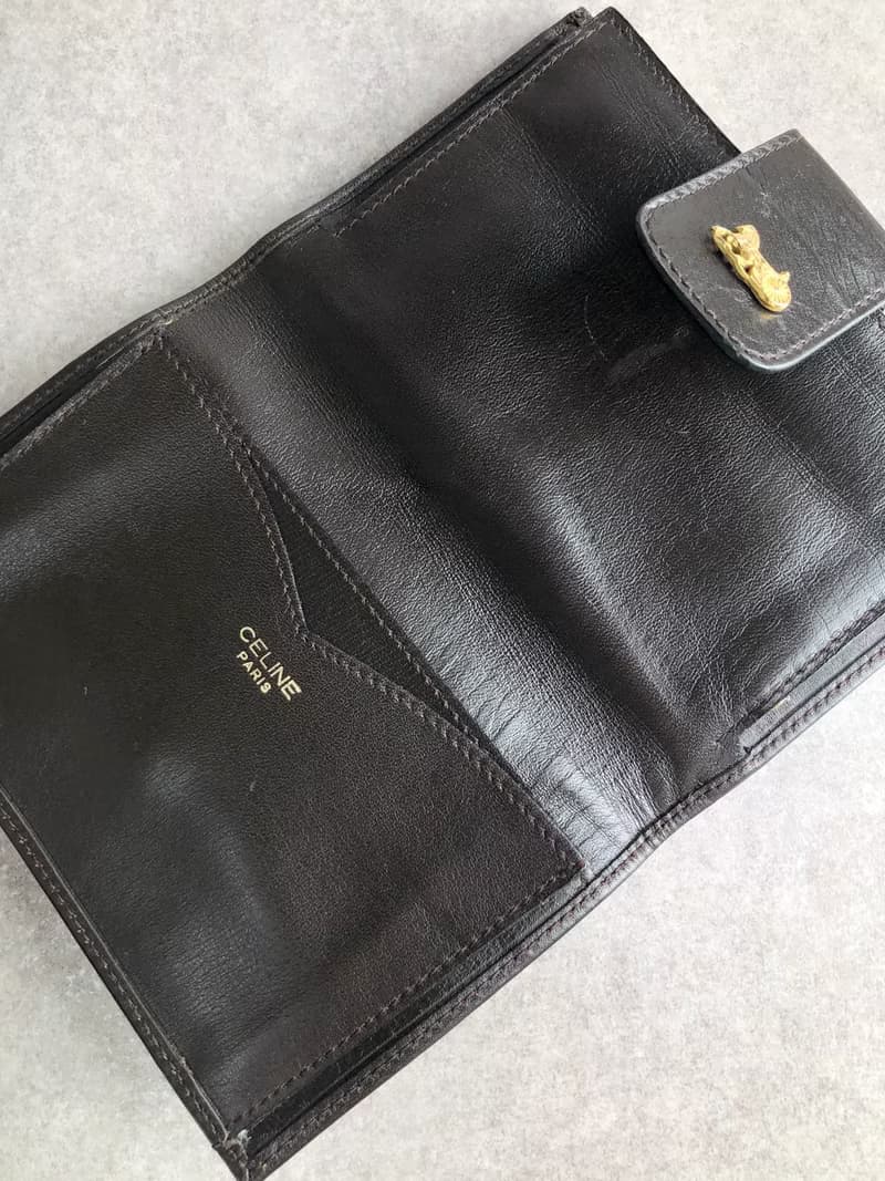 【 日本直送　名牌中古包 】CELINE セリーヌ サルキー 財布 ブラウン 馬車 ボースキャリッジ ジャガード vintage ヴィンテージ i2z34z