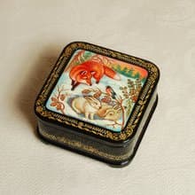 Hunting fox lacquer box winter wildlife decorative Christmas Gift Wrapping