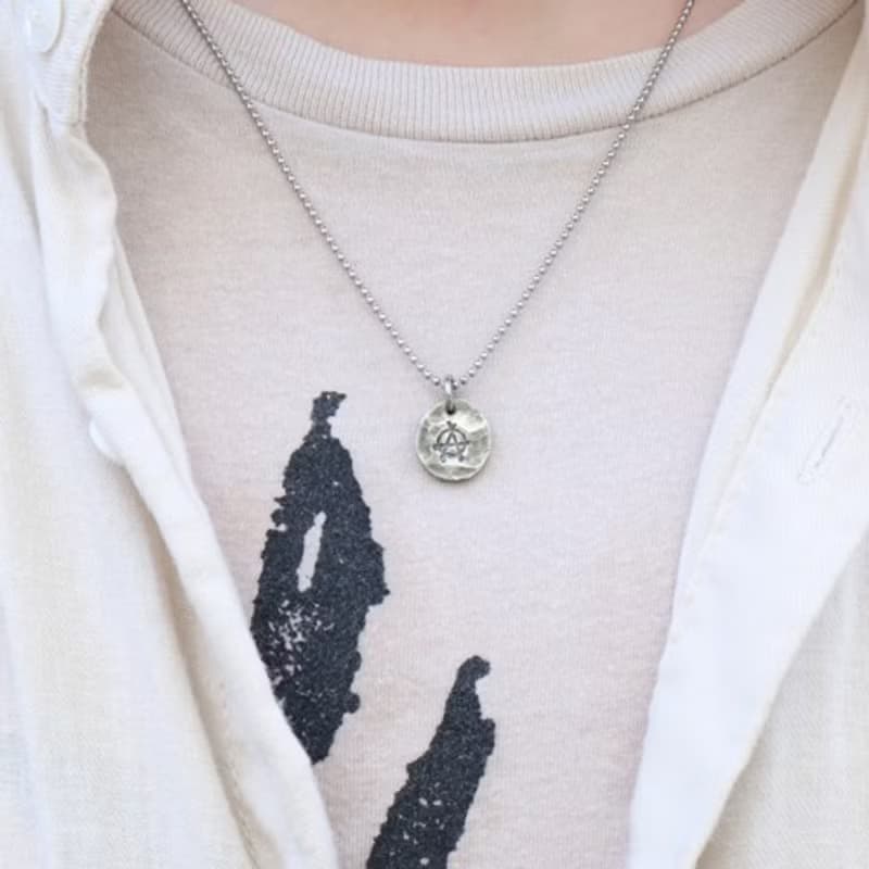 錫×銀項鍊 蓋章錫項鍊 無政府狀態