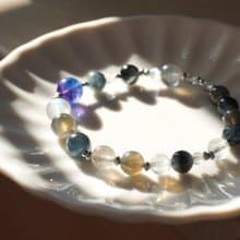 紫藍 螢石 魔鬼海藍寶 灰體 彩光 拉長石 水晶 手鍊 手鏈 藍星花