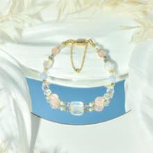 在月光下優雅漫步 - 藍月光 丹泉石 摩根石 藍紋瑪瑙 天然石手鍊