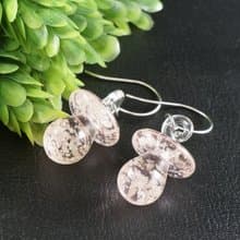 Pale Pink Pacifier Earrings Lampwork Glass Glowing in the dark Earrings Jewelry