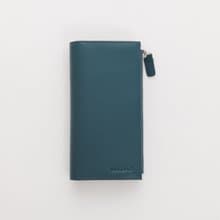 Lukbag Studio|真皮平紋皮釦式長夾|銀灰藍【父親節禮物】