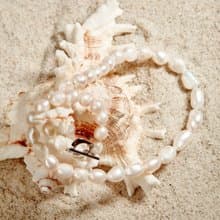 天然白色巴洛克珍珠項鍊 8–9mm 銀色愛心扣 簡約日系 紀念日禮物