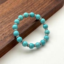 【射手摩羯座|12月生日】藍松石古典鍍銀手鏈 幸運勇氣平安