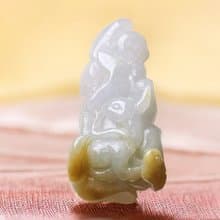 【好人緣】飄黃翡翡翠巧雕狐狸項鍊 | 天然緬甸玉A貨翡翠 | 送禮