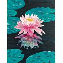 粉紅睡蓮原創花卉藝術獨特牆面裝飾 RinaArtSK 手繪