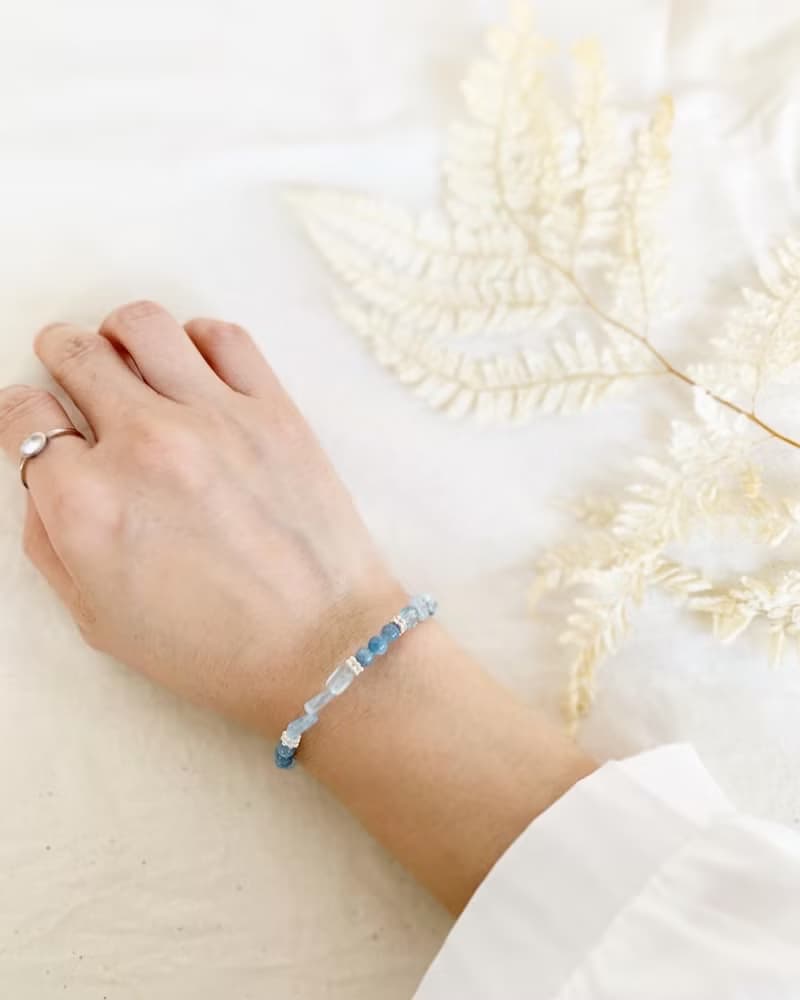 | 海藍寶 | 飾品 x 手鍊手環 x 純銀 x 天然石 x 限量 - 好做作