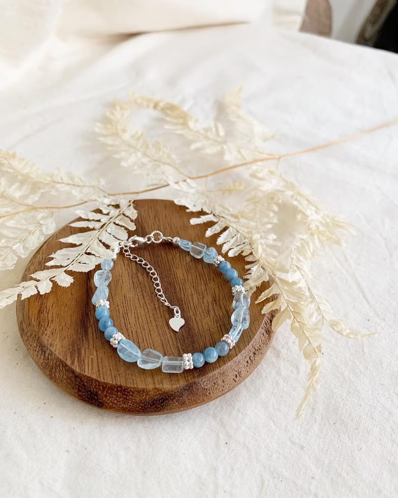 | 海藍寶 | 飾品 x 手鍊手環 x 純銀 x 天然石 x 限量 - 好做作