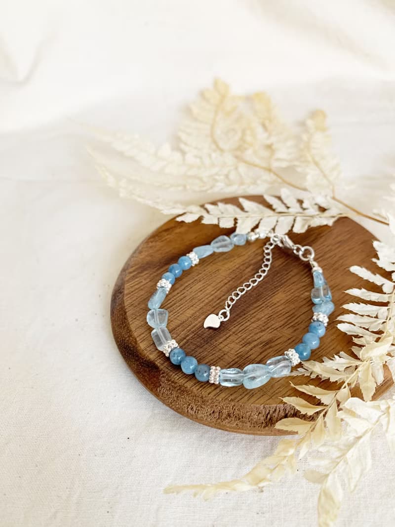 | 海藍寶 | 飾品 x 手鍊手環 x 純銀 x 天然石 x 限量 - 好做作