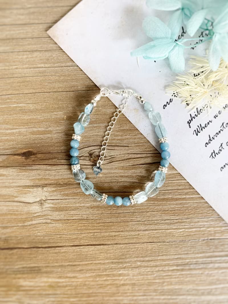 | 海藍寶 | 飾品 x 手鍊手環 x 純銀 x 天然石 x 限量 - 好做作