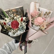 | 小夢境花藝 | 索拉玫瑰花 滿天星 乾燥花束 情人節花束