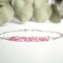Pink Chalcedony Bracelet, 925 Silver, Gemini stone, Mother's Day Gift