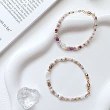 【小步舞曲】珍珠水晶手鍊/茶晶/紫水晶