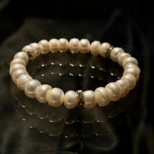 扁扁的 麵包珍珠 珍珠 手環 手鍊