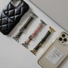 Apple Watch | 訂製感 | 軟真皮不鏽鋼金屬鋼環錶帶