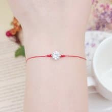 裸鑽 鍍金 6mm 超閃亮 單鑽 紅線 手鍊 精緻 閨蜜 姻緣 桃花 婚禮