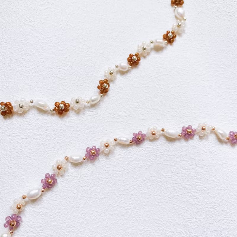 淡水珍珠 花花 短頸鏈