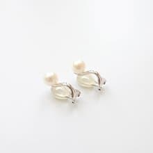 純 9K 白金優質淡水珍珠低痛感夾式耳環 6.5-7 mm
