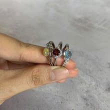 【換季特賣】|鑲嵌珠寶| 托帕石 歐珀opal 紅石榴石 戒指 一物一