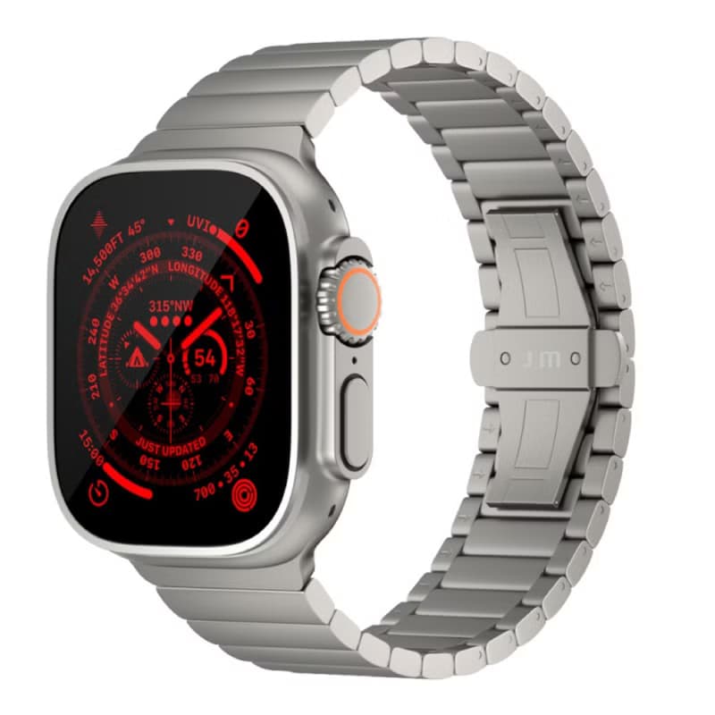 JM 航太級鈦合金 DLC 類鑽碳塗層 Apple Watch Ultra 錶帶_仕紳款