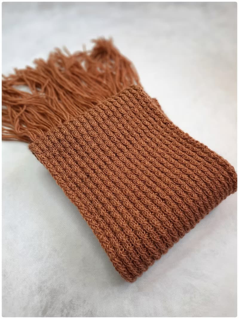Winter warm cozy brown cashmere scarf unisex fringed, gift fo women, men