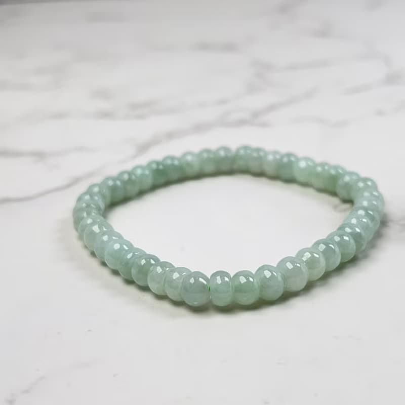 冰綠翡翠算盤珠手珠 | 天然緬甸玉A貨翡翠 | 送禮