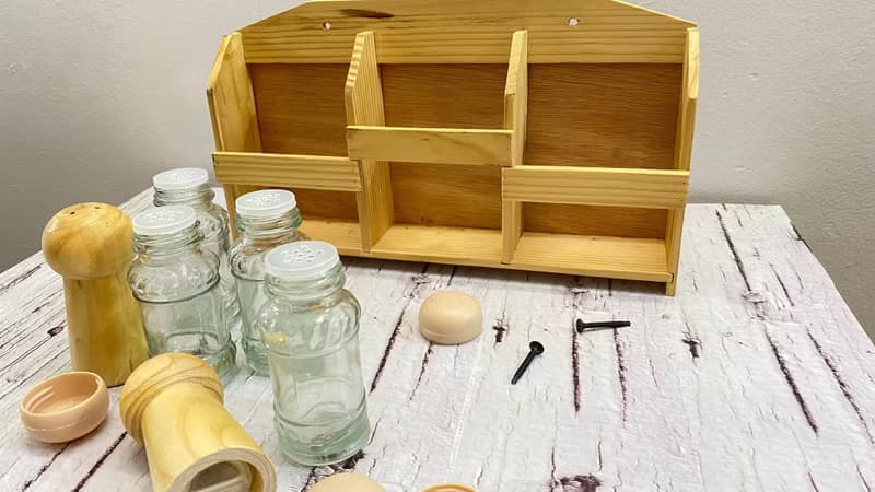 復古香料架壁掛手工家居裝飾 4 個玻璃香料瓶