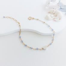 925銀愛心 + 坦桑石 x 14KGF手鍊