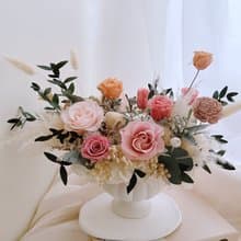 永生花 永生玫瑰花 乾燥花 開幕盆花 紀念日禮物 聖誕節禮物 祝賀