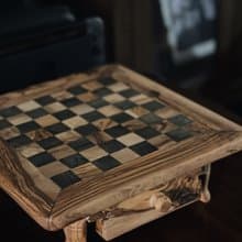橄欖木國際象棋套裝 | 原木質感手工製作